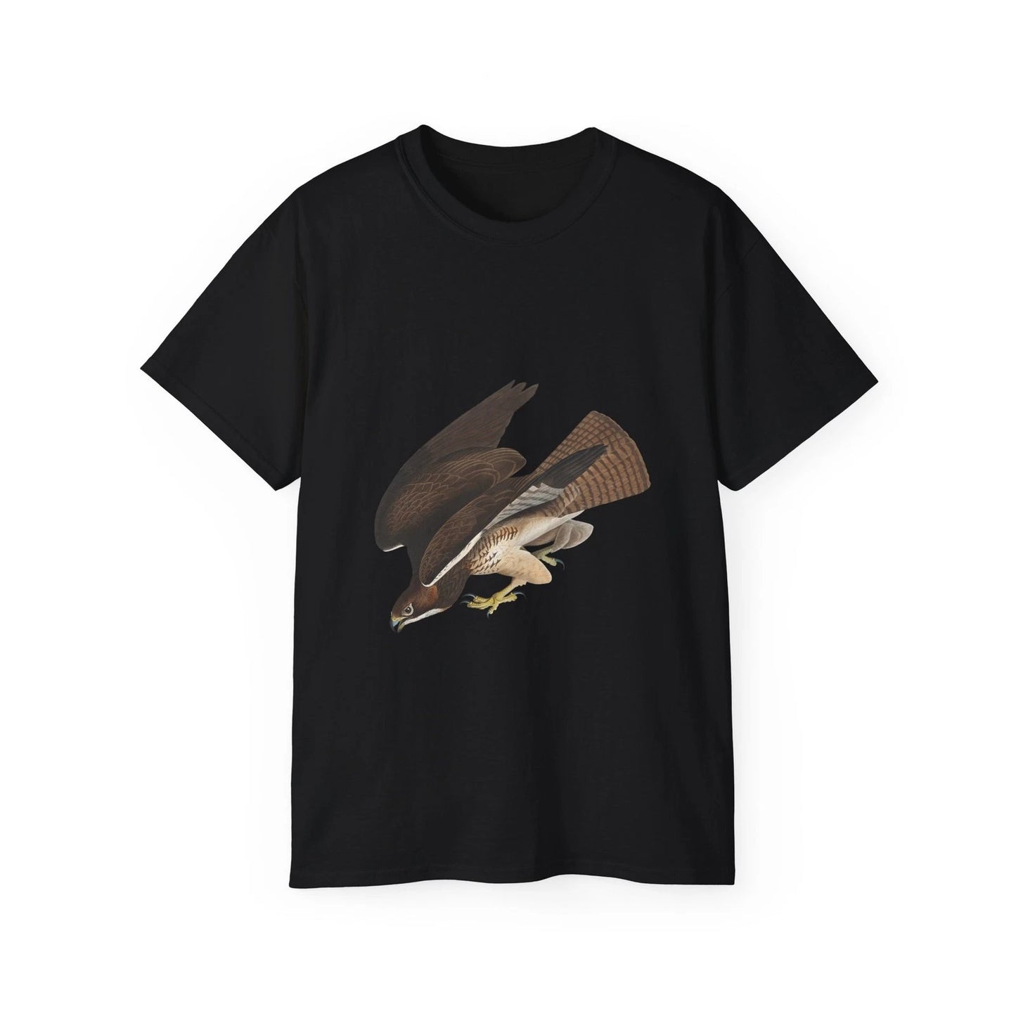 Bird Hawk Ornithology Sketch Cutout Nature | Custom Graphic T-Shirt
