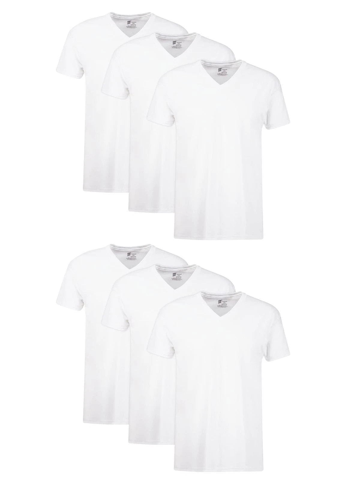 Hanes Mens Cotton, Moisturewicking Vneck Tee Undershirts, Multiple Packs And