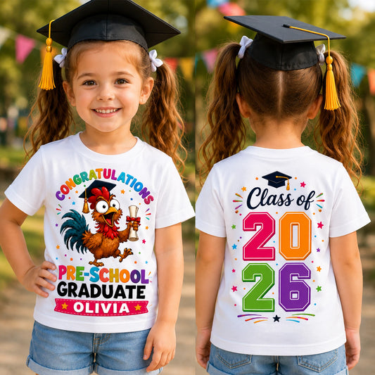 Personalised Preschool Graduate T Shirt, Class Of 2026 Graduation