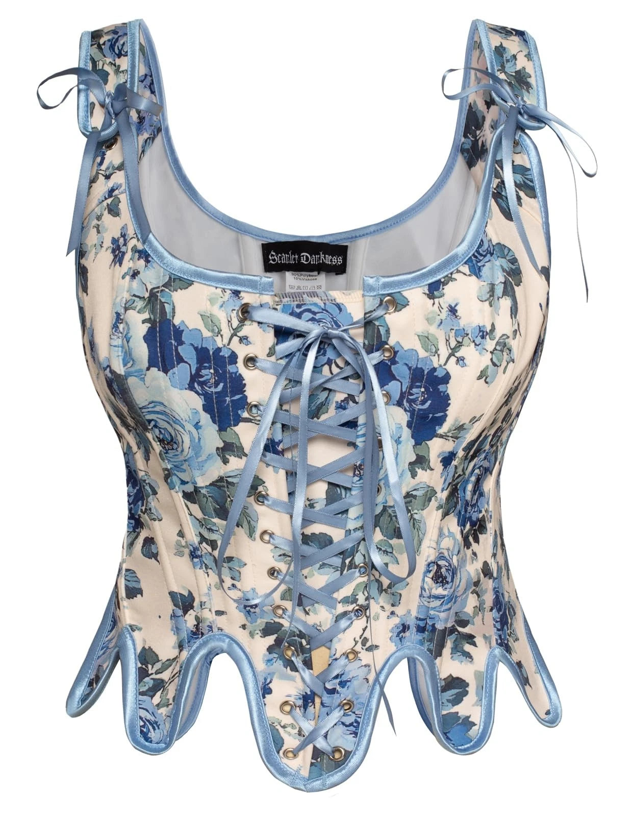 Bustier Tops for Women Renaissance Corset Tops Floral Fairy Costume Apricot B...