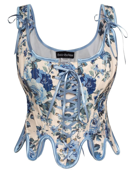 Bustier Tops for Women Renaissance Corset Tops Floral Fairy Costume Apricot B...