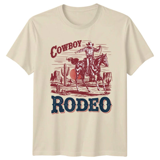 Cowboy Rodeo T-Shirt Western Horse Riding Fathers Day Gift For Him And Her