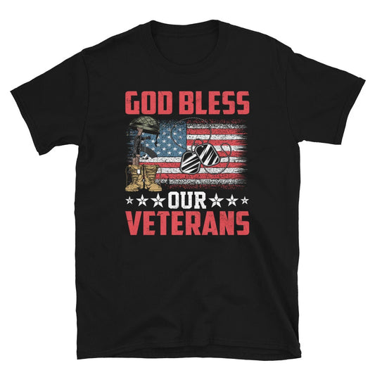 God Bless Our Veterans USA Military Soldiers Short-Sleeve Unisex T-Shirt