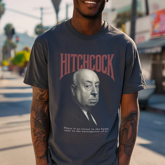 Vintage Hitchcock T-Shirt | Alfred Hitchcock Retro Graphic Tee for Film Lovers