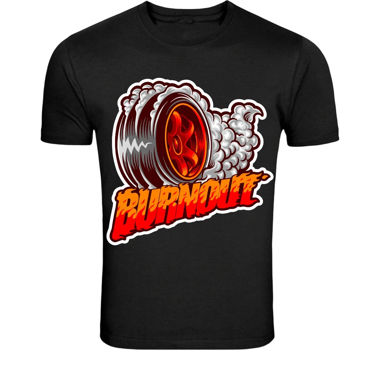 Burnout Tire Smoke T-Shirt - Car Racing Drift Graphic Tee