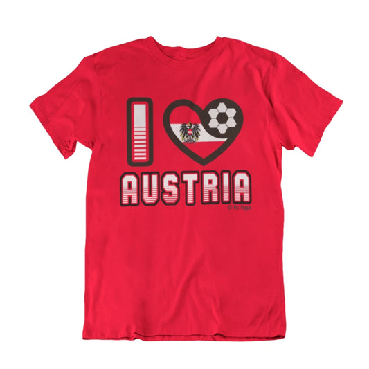I LOVE AUSTRIA  Football  T-Shirt World Cup 2026, Adults Kids Or Baby, World Cup