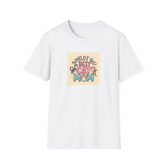 World's Best Cat Mom T-Shirt | Cute Cat Illustration