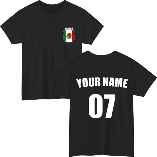 Personalised Mexico Football T-Shirt Custom Name Number Fan Gift Unisex Tee Top
