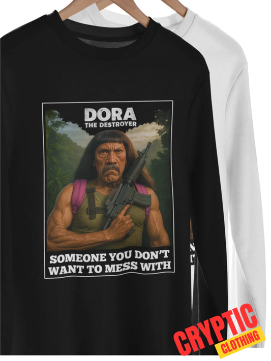 Dora The Destroyer T SHIRT Funny Danny Trejo Machete Parody Joke Comedy Pun TEE
