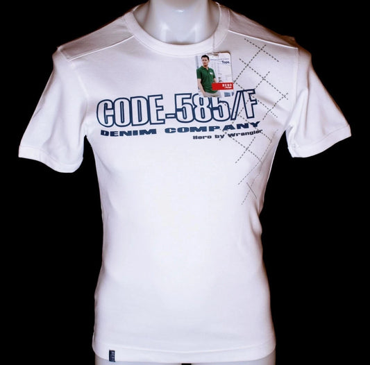 New Men's Hero Wrangler Short Sleeve Stretch Fitted T Shirt White M 2XL Embossed