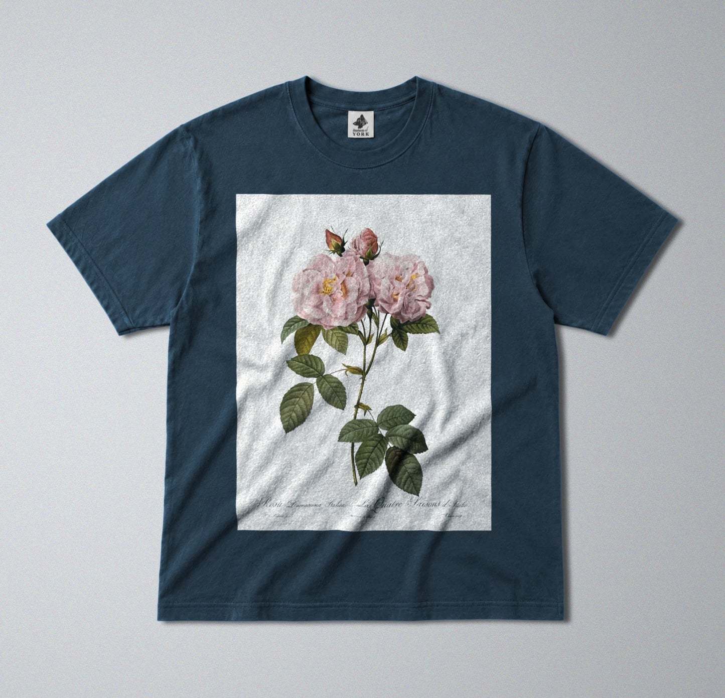 100% Cotton Tee - Regular Fit - Unisex - Pink Roses - Minimalist Botanical Print