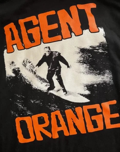 Agent Orange Band Classic Surfing Shirt Short Sleeve Black Unisex S-5XL