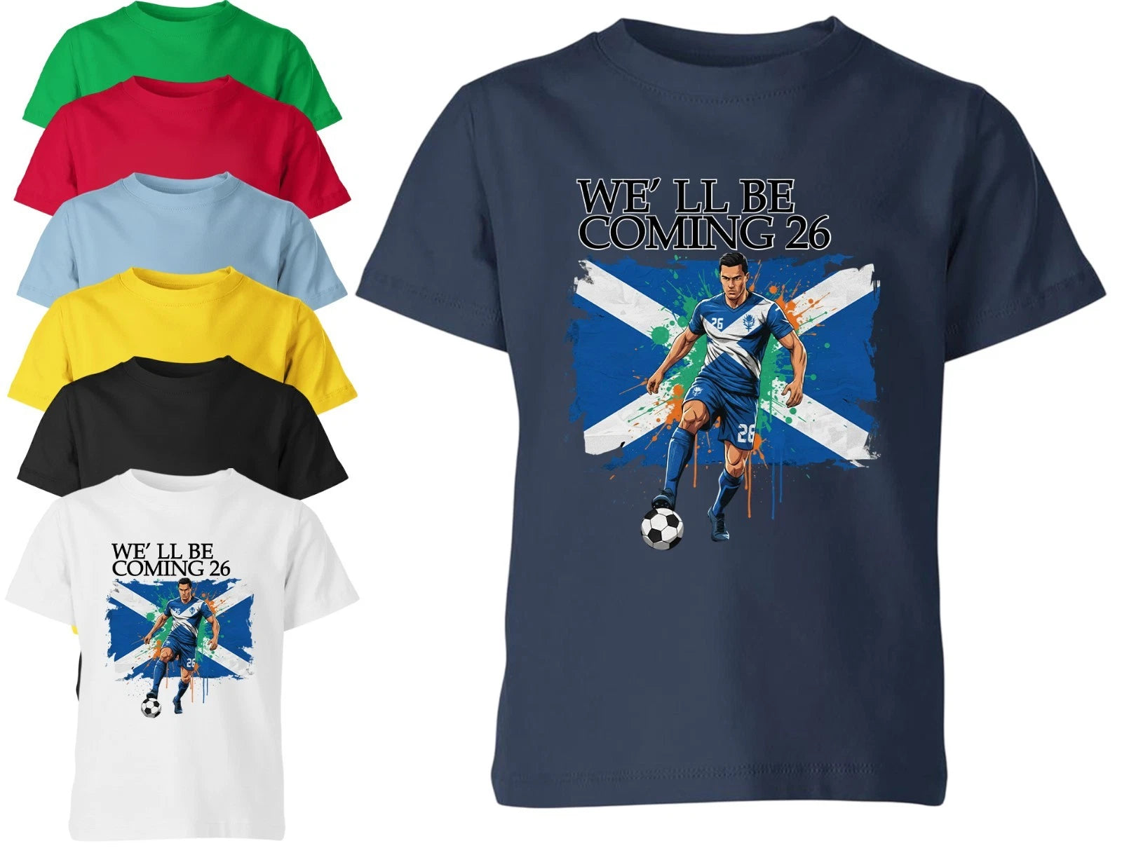 Scotland Football Unisex Kids T-Shirt We Will Be Coming World Cup 2026 Soccer