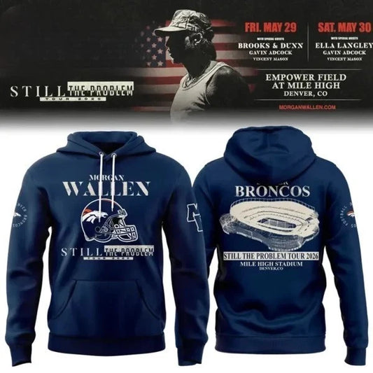 Morgan x Broncos Still The Problem Tour 2026 Edition Blue Hoodie