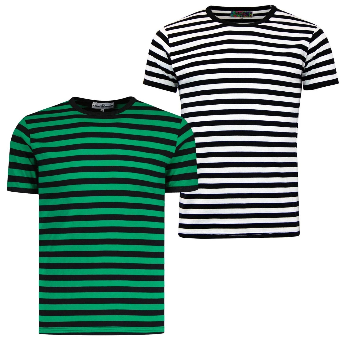 MADCAP MOD RETRO 60s MENS STRIPED T-SHIRT SHORT SLEEVE TEE RETROROCKET MC273