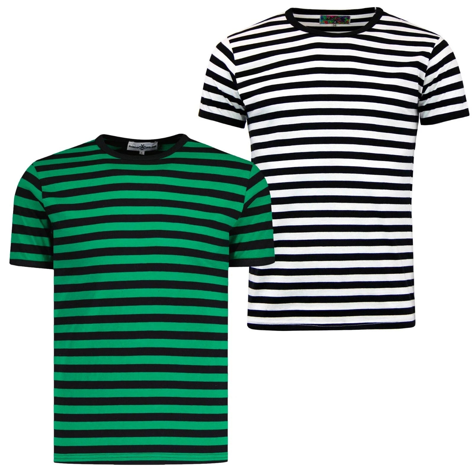 MADCAP MOD RETRO 60s MENS STRIPED T-SHIRT SHORT SLEEVE TEE RETROROCKET MC273