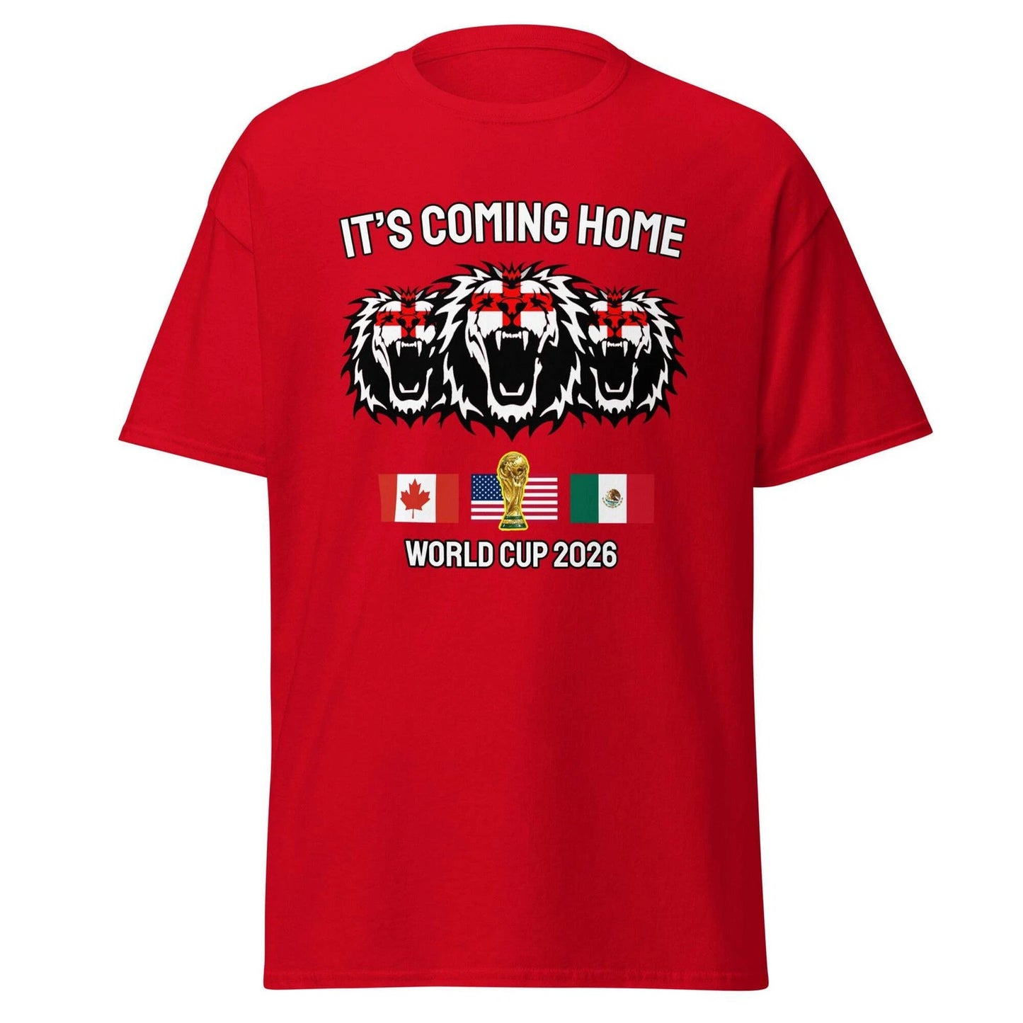 England World Cup 2026 T-Shirt It's Coming Home 3 Lions Football Shirt Unisex