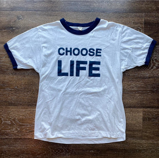 Iconic Vintage 80s Trainspotting, Wham! Band Choose Life Shirt