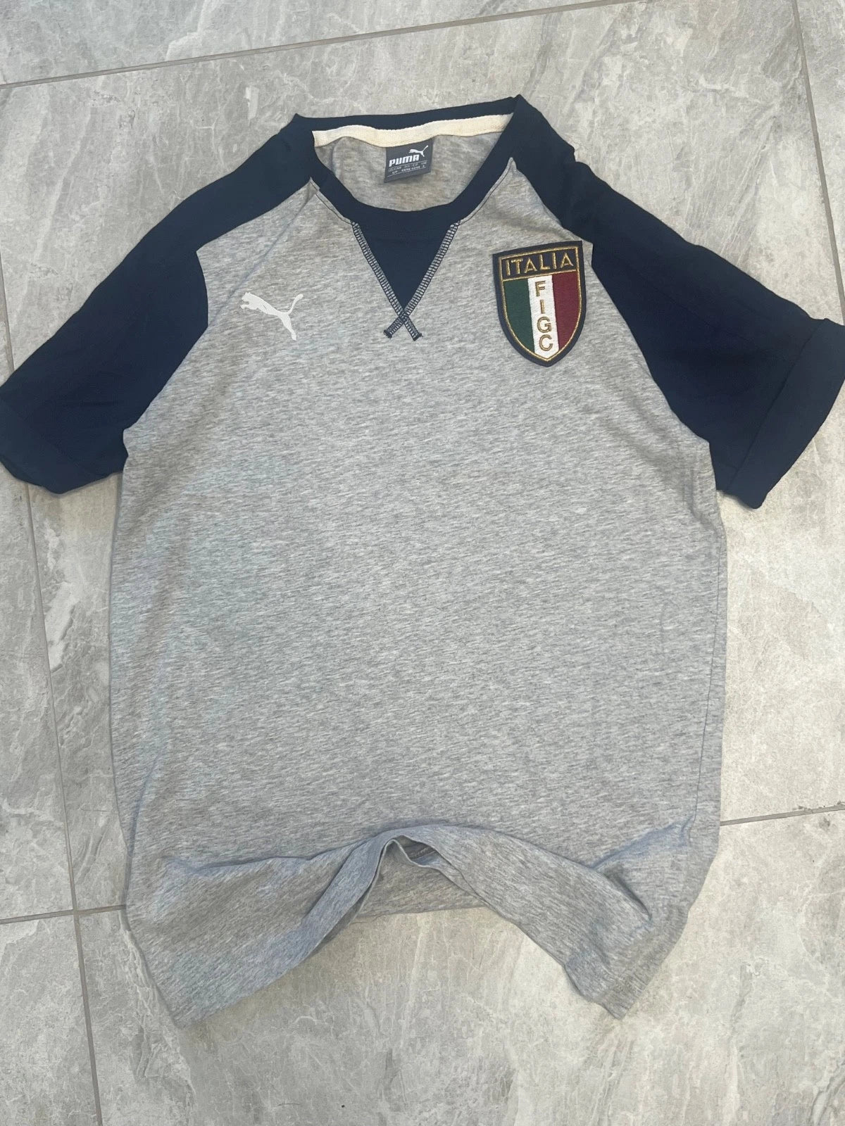 Puma Italia FIGC Henley Men's Football T-Shirt, Size S, V-Neck