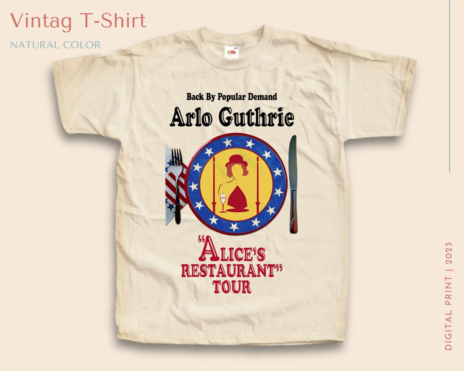 Alice's restaurant Vintage T Shirt for Men NATURAL S-5XL