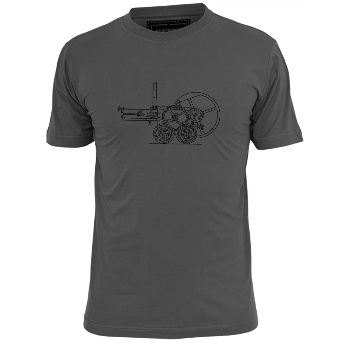 Mens Richard Trevithick's 1804 Steam Locomotive Train Blueprint T Shirt