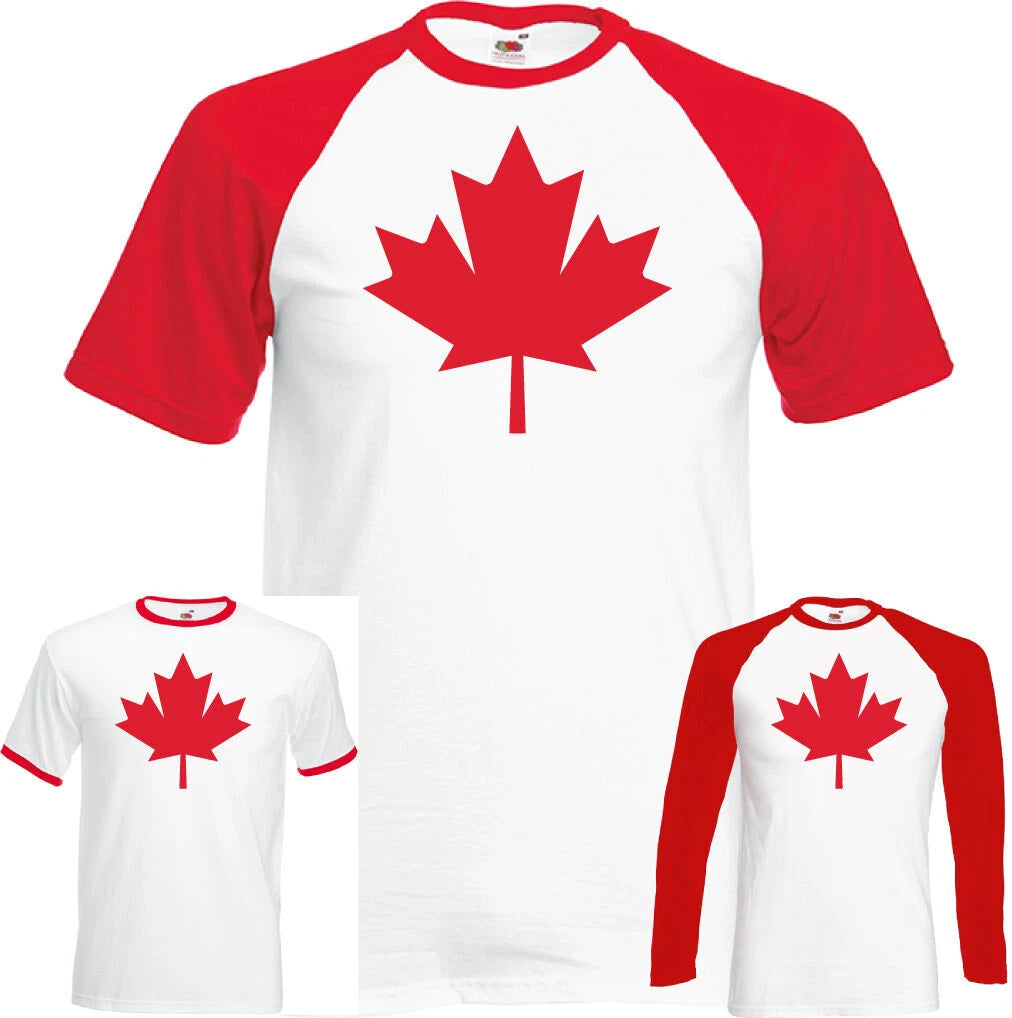 CANADA T-SHIRT Mens Maple Leaf Canadian National Flag Day Ice Hockey Basketball