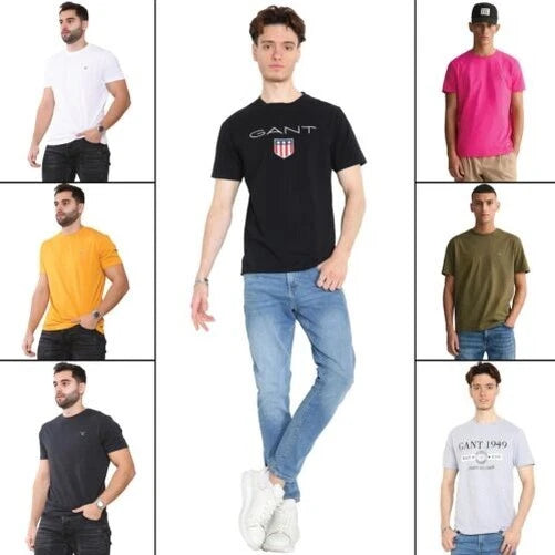 GANT T-Shirts Mens Short Sleeve Tee Casual Solid Crew Neck Cotton Classic