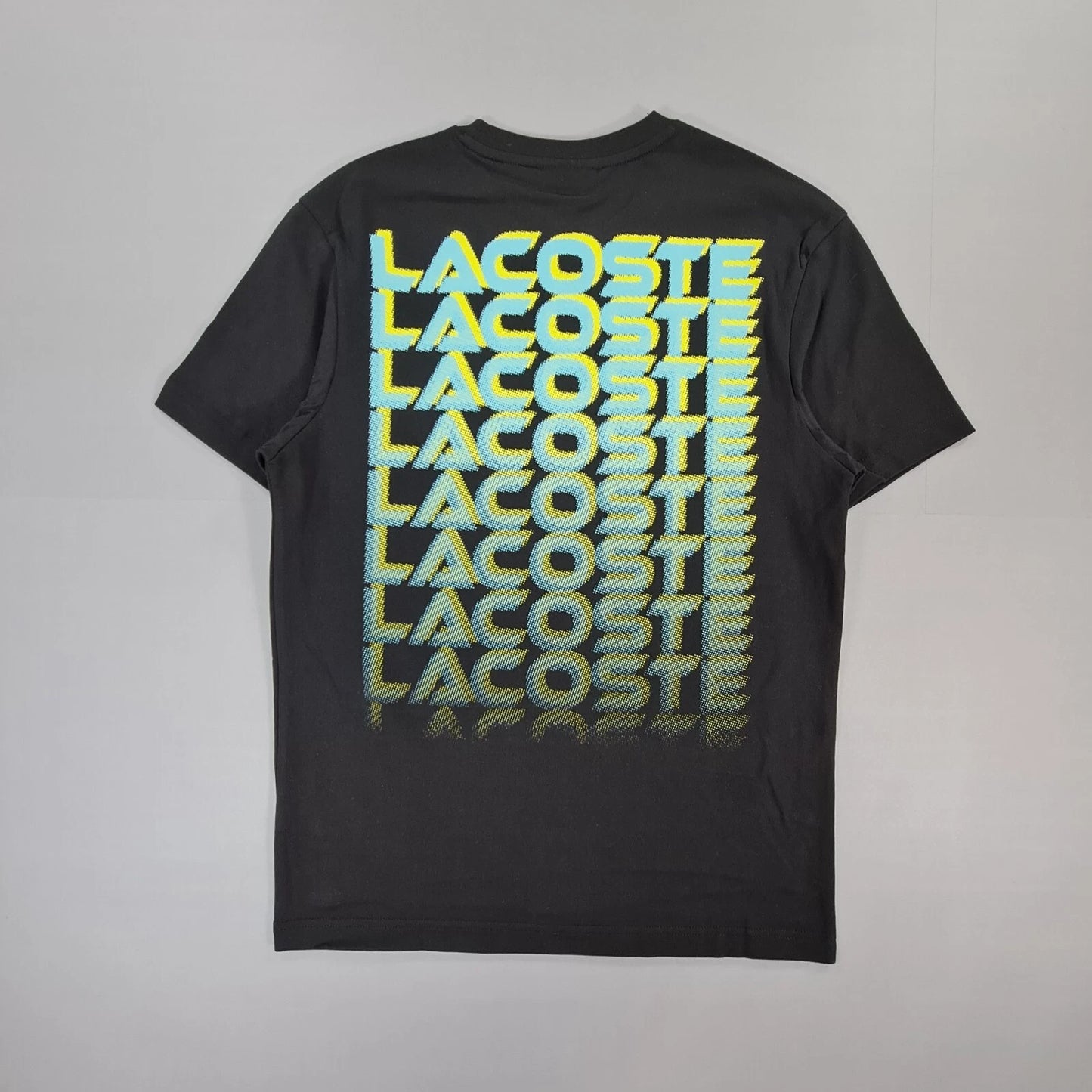 Lacoste Mens T Shirt Black XS Relaxed Fit Big Logo Cotton Tee TH5644