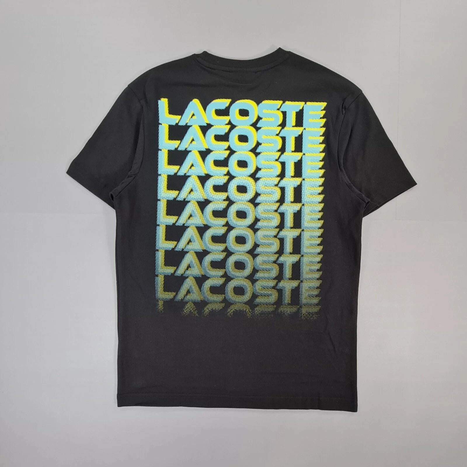 Lacoste Mens T Shirt Black XS Relaxed Fit Big Logo Cotton Tee TH5644