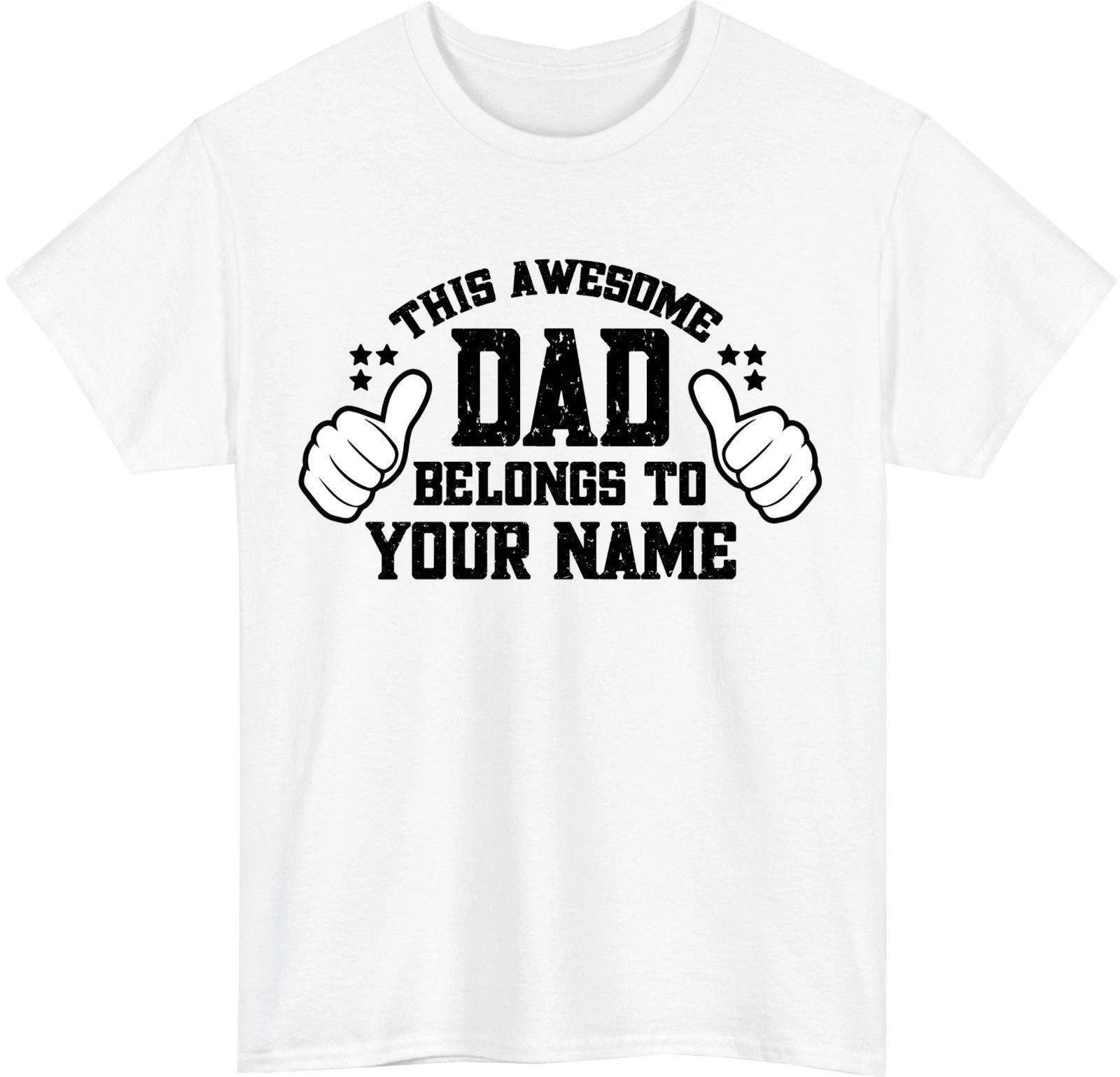 Personalized This Awesome Dad Belongs To T-Shirt - Custom Kids Name Tee Gift