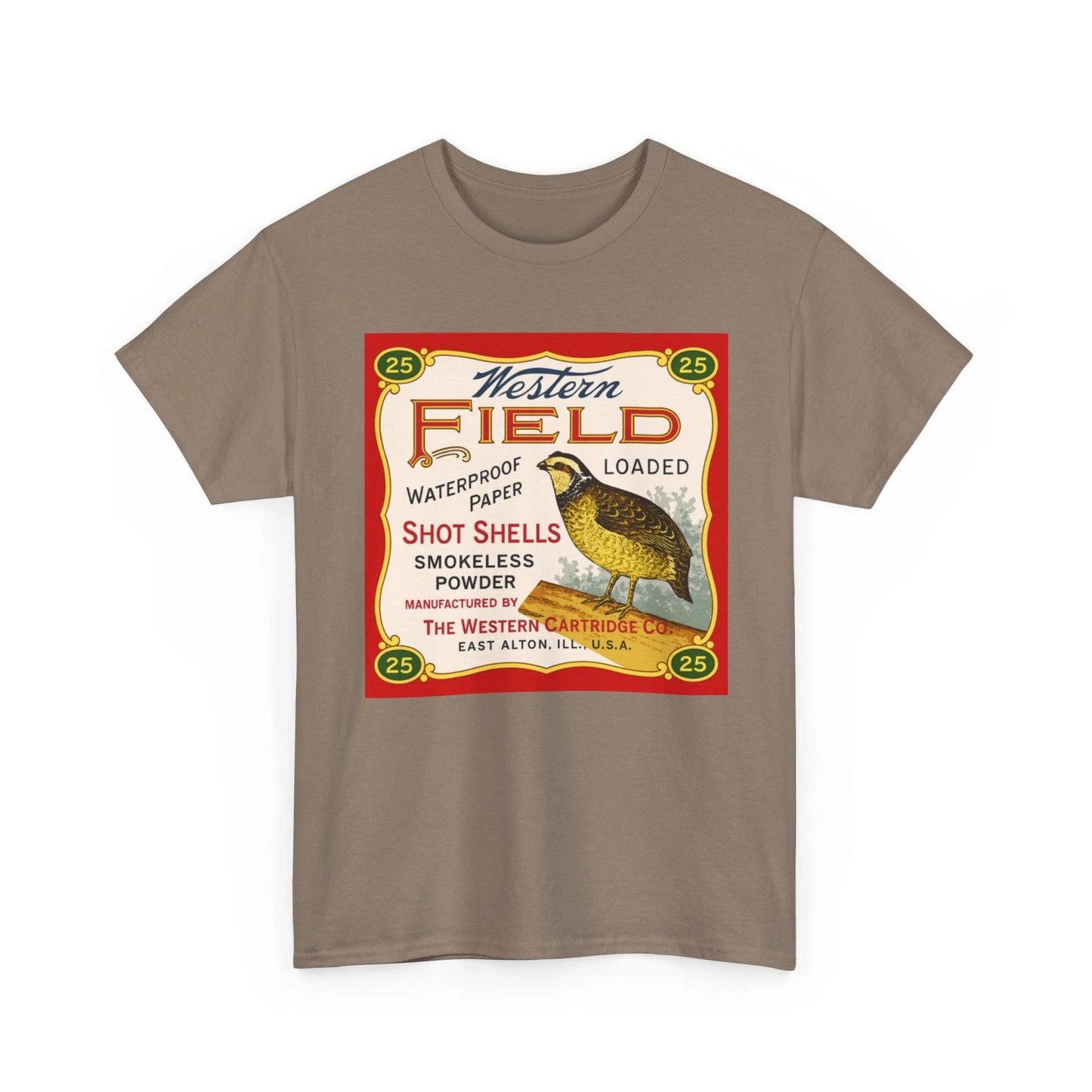 Western Field Shot Shells Vtg Quail Hunting Shotgun Cartridges Box Art T-Shirt