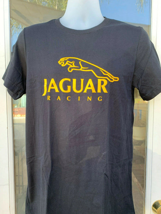 NEW BLACK JAGUAR RACING T-SHIRT SCCA D-TYPE XJS XKSS XJ XJ12 C-TYPE FORMULA E