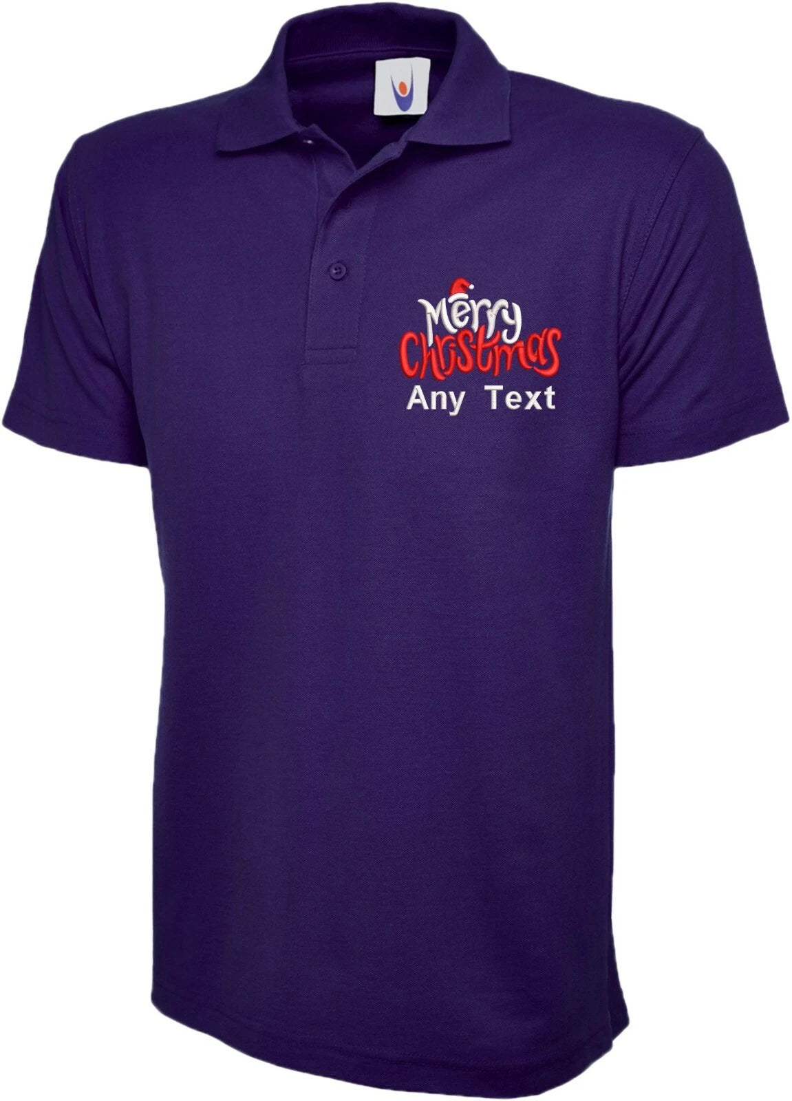 Merry Christmas Santa Hat Embroidered Polo Shirt Custom Text Christmas 2021 Polo