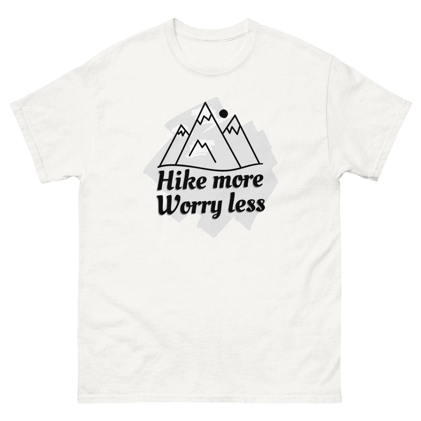 Hike More Worry Less Men Women Unisex white tee shirt t-shirt