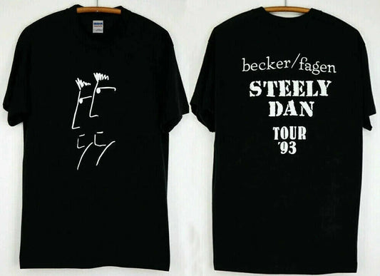 1993 Steely Dan Tour T-Shirt Vintage Unisex 2 Sides Black Cotton Tee