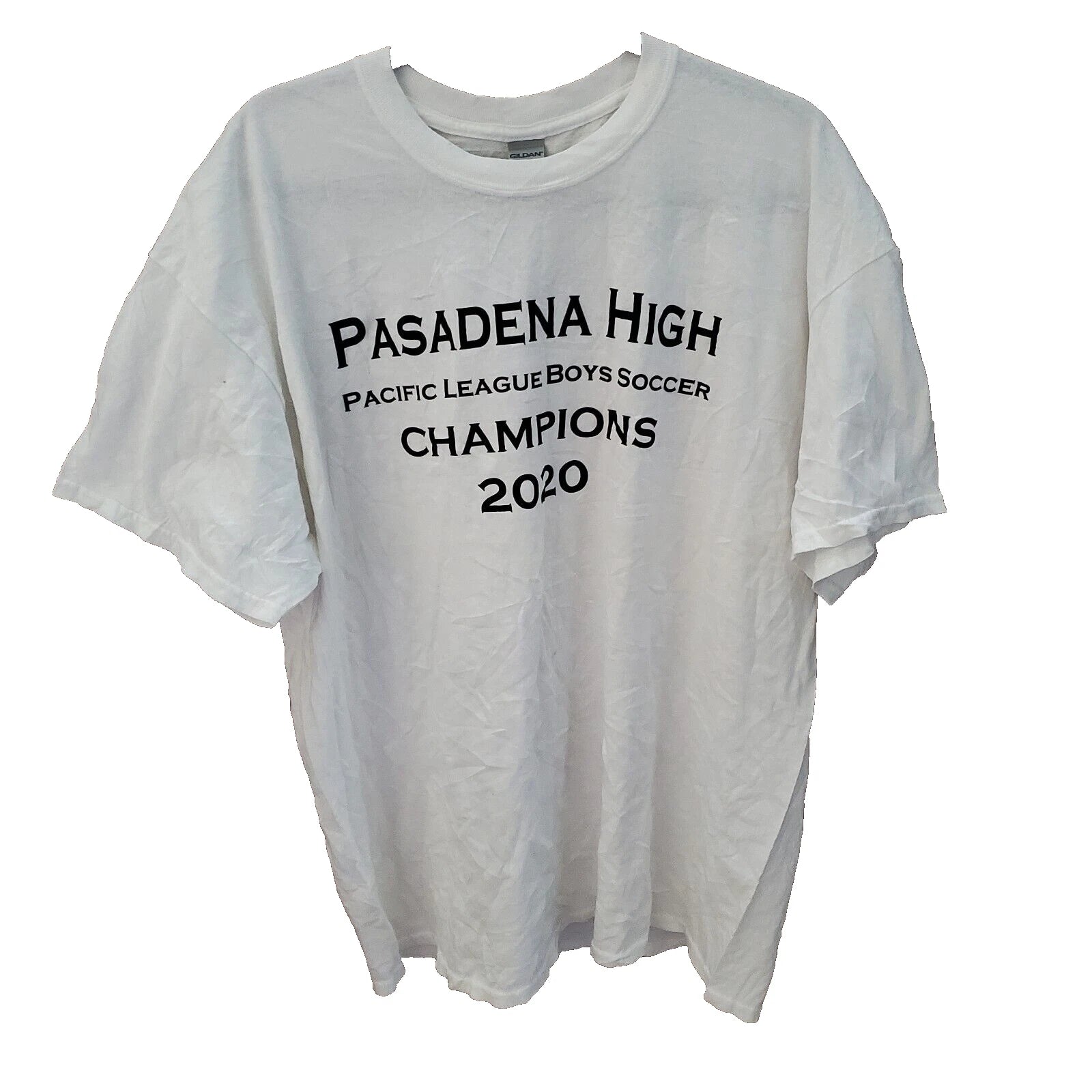 Pasadena High Soccer Champions 2020 Shirt White XL SS Pacific League Bulldogs