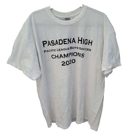 Pasadena High Soccer Champions 2020 Shirt White XL SS Pacific League Bulldogs