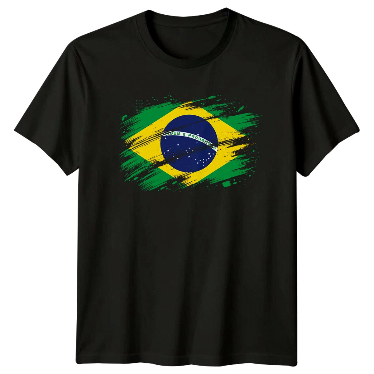 Ordem E Progresso Brazil Flag Travel Mens T-Shirt Ladies Graphic Tee Unisex