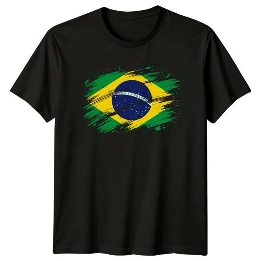 Ordem E Progresso Brazil Flag Travel Mens T-Shirt Ladies Graphic Tee Unisex