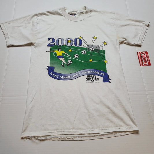 Vtg 2000 West Shore Soccer Club T-Shirt Mens S Kick Y2k J45