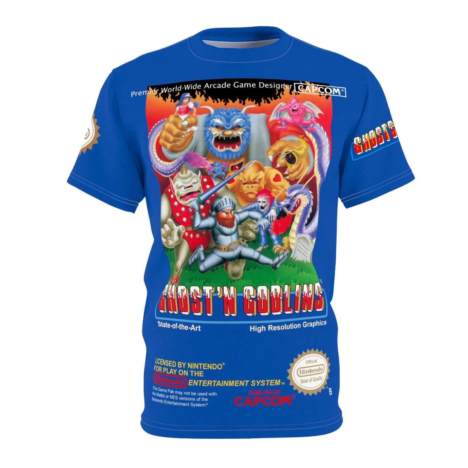 Ghosts 'n Goblins NES Retro Vintage Nintendo Video Game Cover T-Shirt