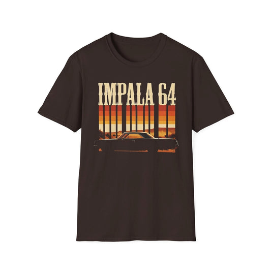 Impala 64 Retro Sunset Car T-Shirt Classic Lowrider Graphic Tee