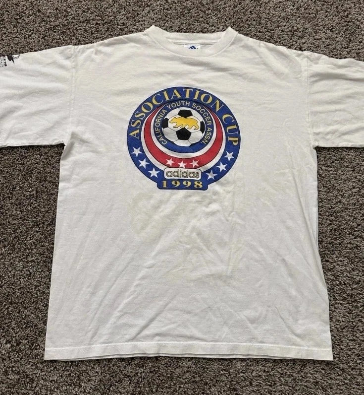 VTG Adidas Soccer T-Shirt Mens Size Large Association Futbol Mexico 90s Sports
