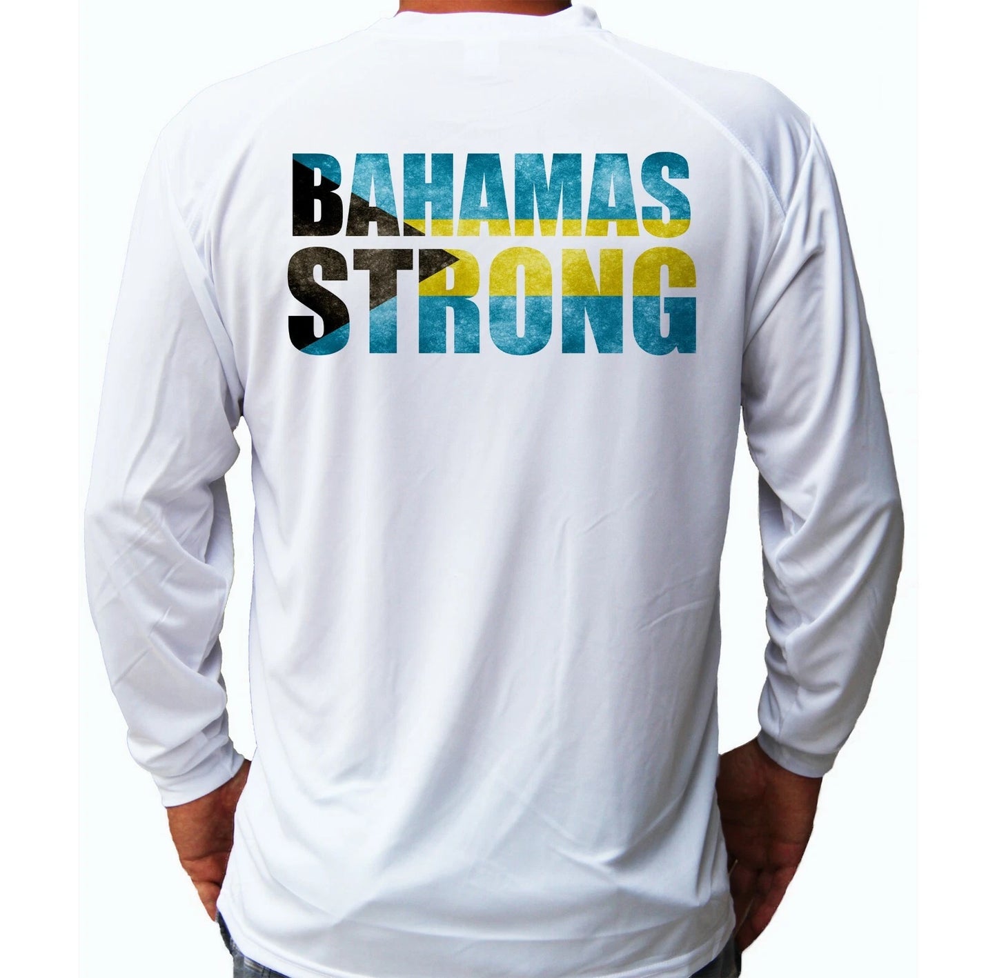 Bahamas Strong Flag Long Sleeve UPF 30 T-Shirt Fishing Boat Sport UV Protection