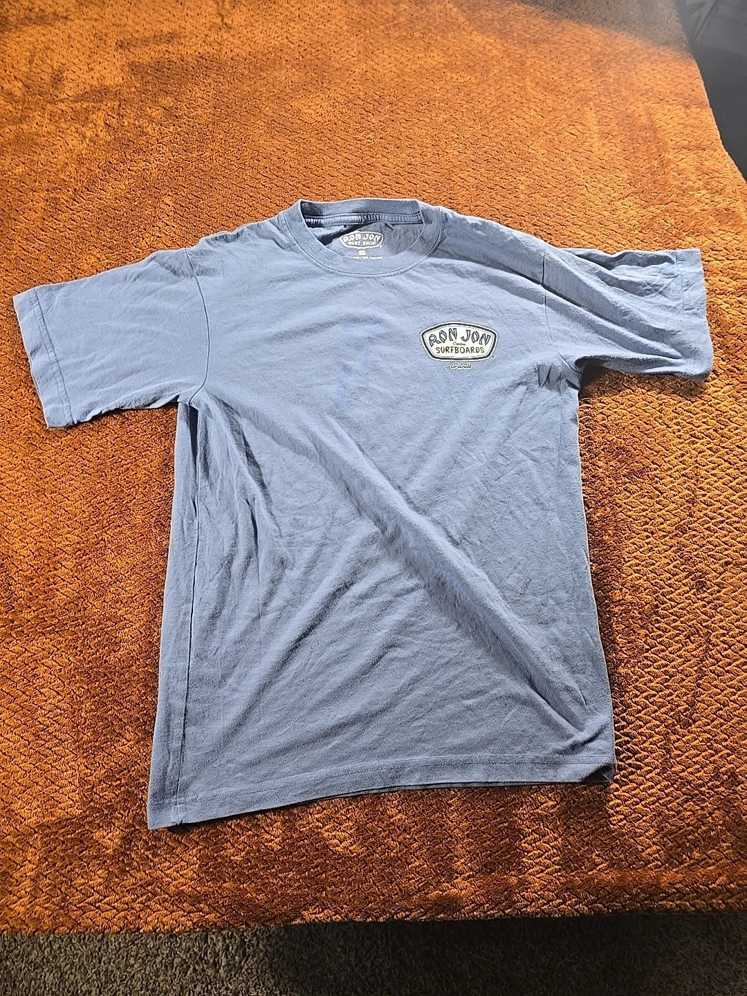 Ron Jon Surf Shop Cocoa Beach Long Sleeve Shirt Blue Mens Small 50/50 Cotton Pol