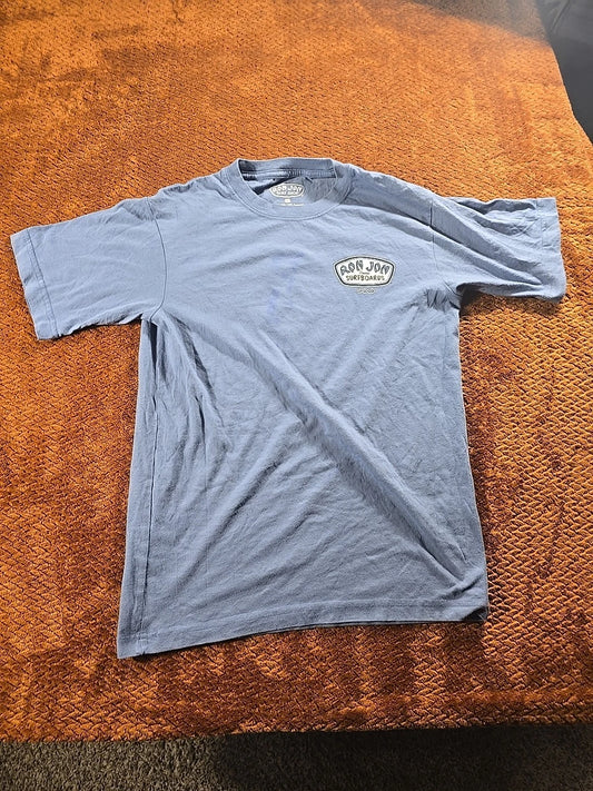 Ron Jon Surf Shop Cocoa Beach Long Sleeve Shirt Blue Mens Small 50/50 Cotton Pol
