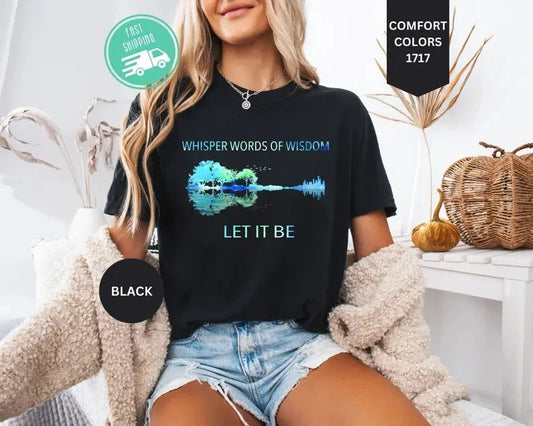 Let It Be Shirt, Guitar Tree Music Tee, Inspirational Music Gift Top