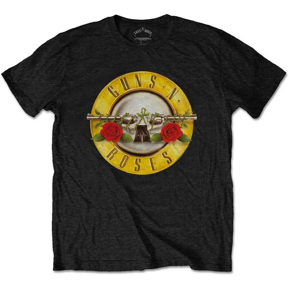 OFFICIAL LICENSED - GUNS N ROSES - CLASSIC LOGO T SHIRT ROCK SLASH METAL
