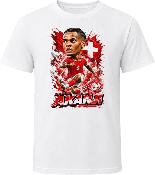 Manuel Akanji Switzerland Soccer Caricature 2026 World Cup T Shirt
