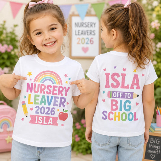 Personalised Nursery Leaver 2026 Big School Kids Tee
